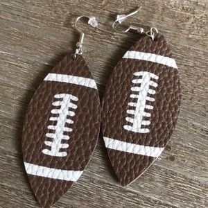 🏈 Football earrings, faux leather, double sided
